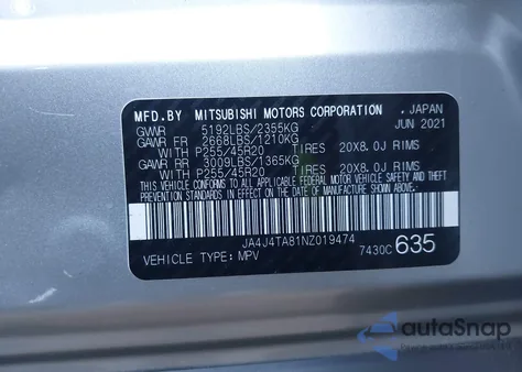 2022 Mitsubishi Outlander Es 2.5 S-Awc from USA, damaged, VIN JA4J4TA81NZ019474